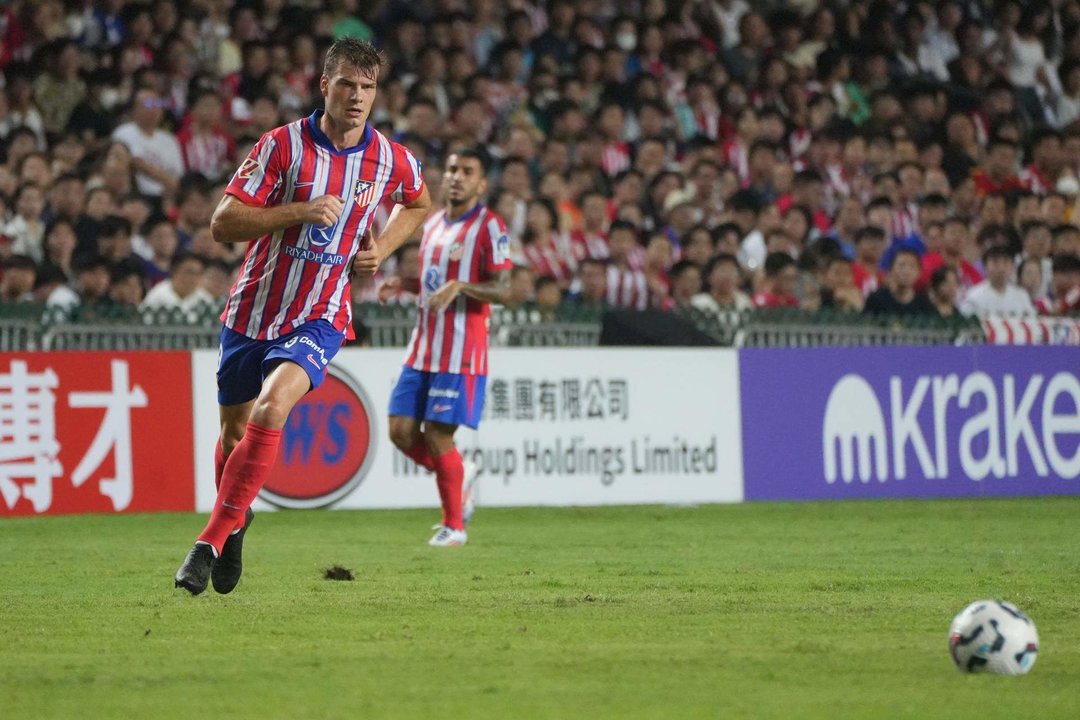 El noruego Alexander Sorloth en el partido contra el Kitchee en Hong Kong. EFE/EPA/BERTHA WANG